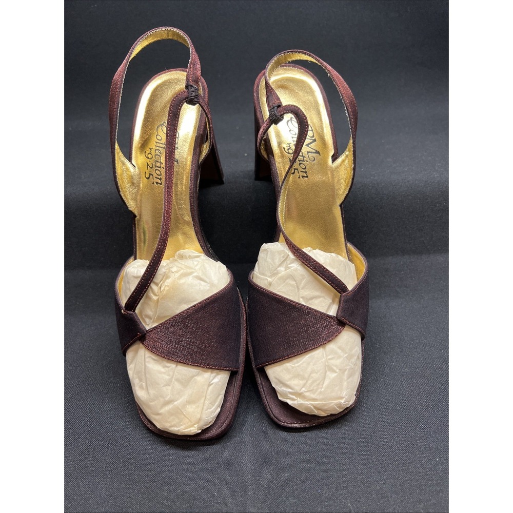 PM Collection By 9.2.5 Women's Size 7M Wine Sparkle Strappy Glam 3" Heels NWOBox